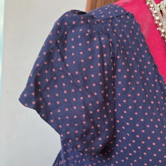Denim & supply Ralph Lauren dress button-down V-neck mini dress navy /red stars - Picture 5 of 10